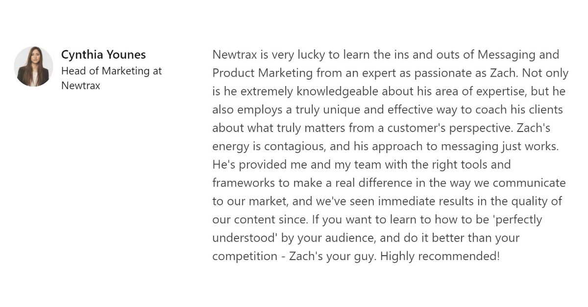 Newtrax testimonial Zach Messler