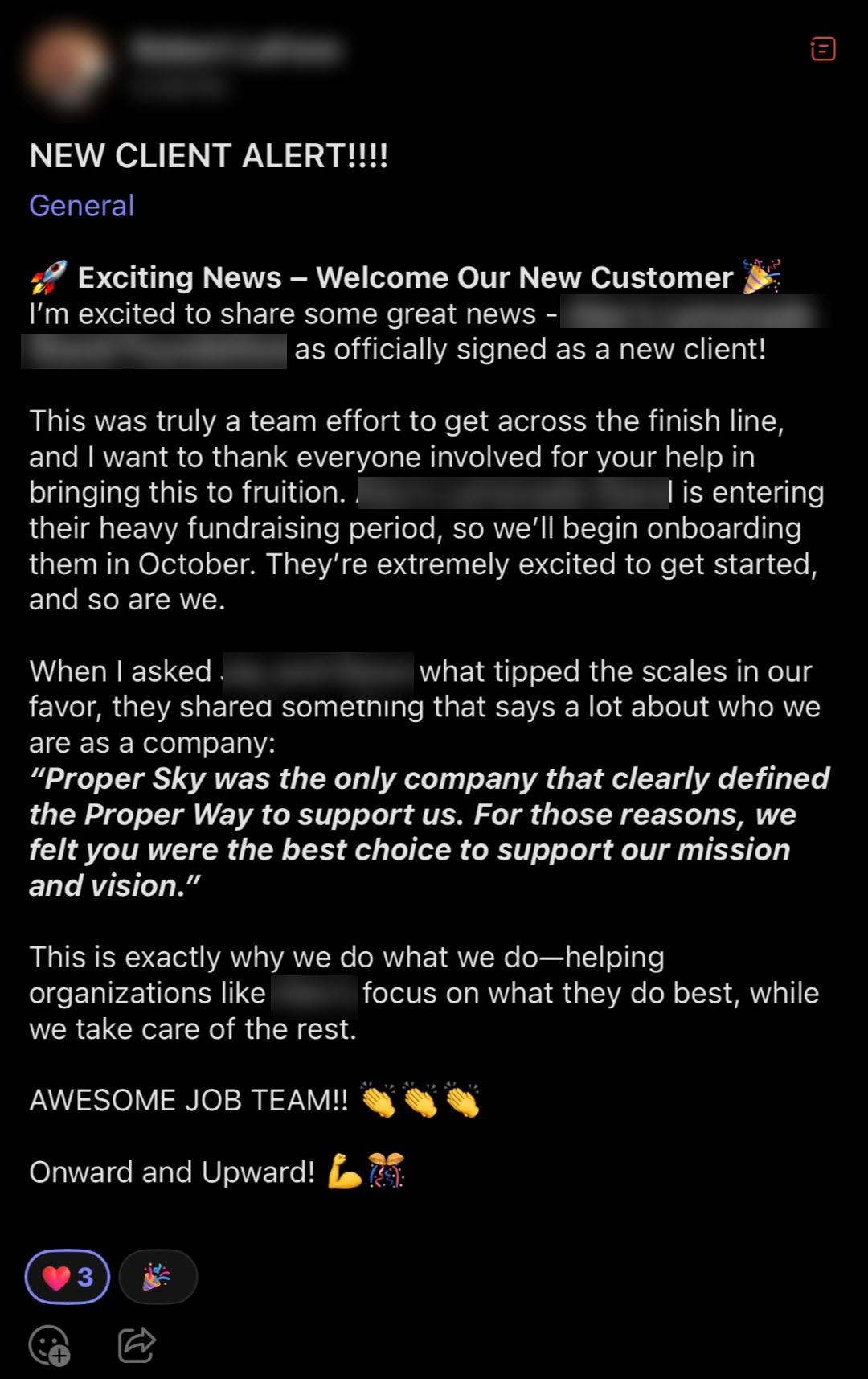 Proper Sky Proper Way